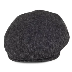 Clearance Casquette Plate en Tweed à Chevrons Balmoral Country noir-gris Femme Casquettes Plates|Casquettes Femme