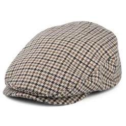 Fashion Casquette Plate Pied-de-Poule Hooligan sable-noir-sépia Femme/Homme Casquettes Plates|Grandes Tailles