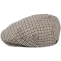 Fashion Casquette Plate Pied-de-Poule Hooligan sable-noir-sépia Femme/Homme Casquettes Plates|Grandes Tailles