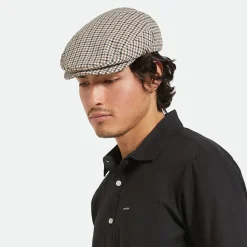 Fashion Casquette Plate Pied-de-Poule Hooligan sable-noir-sépia Femme/Homme Casquettes Plates|Grandes Tailles