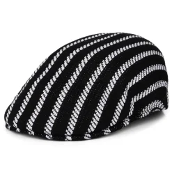 Online Casquette Plate Twist Stripe 504 noir-blanc Femme/Homme Casquettes Plates|Casquettes Plates