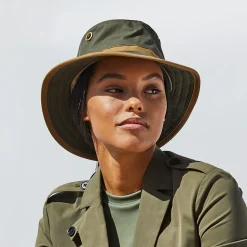 Cheap Chapeau Australien en Coton Ciré TWC7 olive Femme/Homme Chapeaux Été|Chapeaux De Pluie