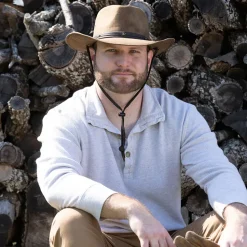 Online Chapeau Australien en Coton Sergé Vieilli Danum marron Femme Chapeaux De Cowboy|Chapeaux De Cowboy