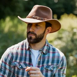 Store Chapeau Australien en Laine Feutrée Déformable Knoxville noix de pécan Femme Chapeaux Femme|Chapeaux De Cowboy