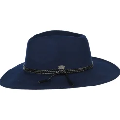 Hot Chapeau Australien en Laine Feutrée Piston bleu marine Femme Chapeaux Trilby|Chapeaux Hiver