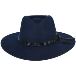 Hot Chapeau Australien en Laine Feutrée Piston bleu marine Femme Chapeaux Trilby|Chapeaux Hiver