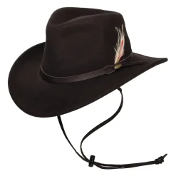 Cheap Chapeau Australien en Laine Feutrée Déformable Hydrofuge Dakota Stampede chocolat Femme Chapeaux De Pluie|Chapeaux De Cowboy