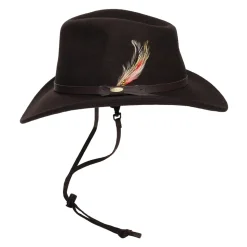 Cheap Chapeau Australien en Laine Feutrée Déformable Hydrofuge Dakota Stampede chocolat Femme Chapeaux De Pluie|Chapeaux De Cowboy
