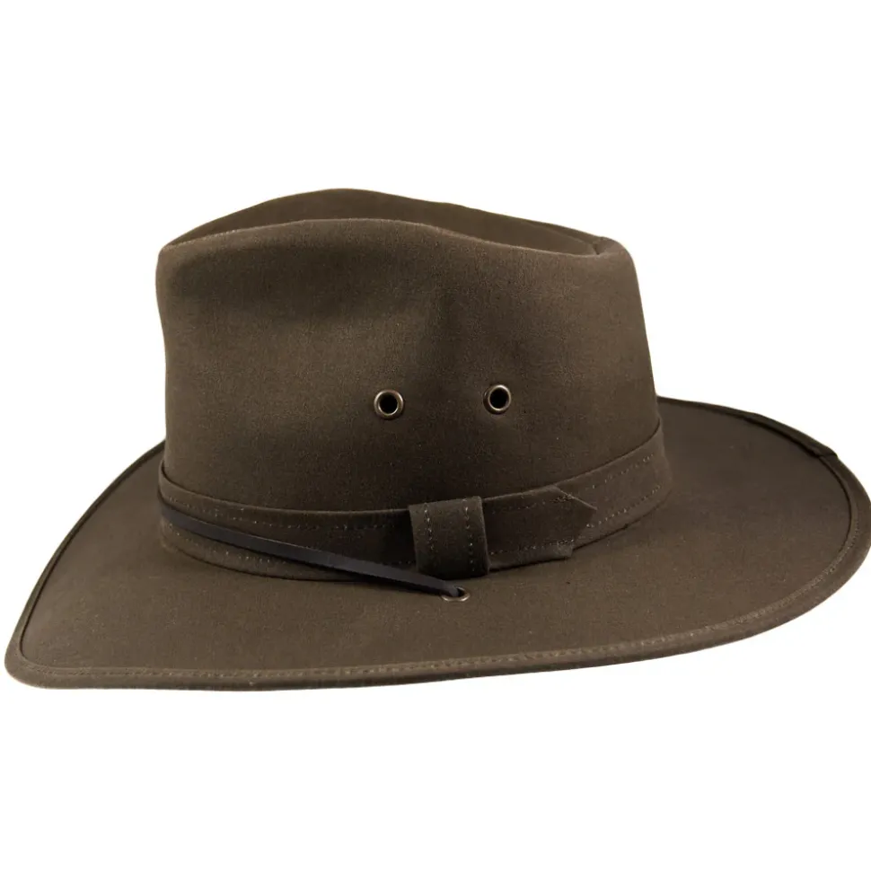 Store Chapeau Australien en Toile Cirée marron JAXON & JAMES Femme/Homme Chapeaux Trilby|Chapeaux Fedora
