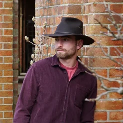 Store Chapeau Australien en Toile Cirée marron JAXON & JAMES Femme/Homme Chapeaux Trilby|Chapeaux Fedora