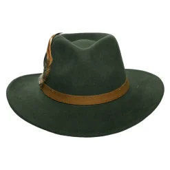 Cheap Chapeau Australien Hydrofuge en Laine Feutrée Avec Plumes olive Femme Chapeaux De Pluie|Chapeaux Femme