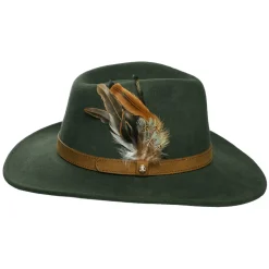 Cheap Chapeau Australien Hydrofuge en Laine Feutrée Avec Plumes olive Femme Chapeaux De Pluie|Chapeaux Femme