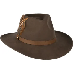 Fashion Chapeau Australien Hydrofuge en Laine Feutrée Avec Plumes marron Femme Chapeaux De Pluie|Chapeaux Femme
