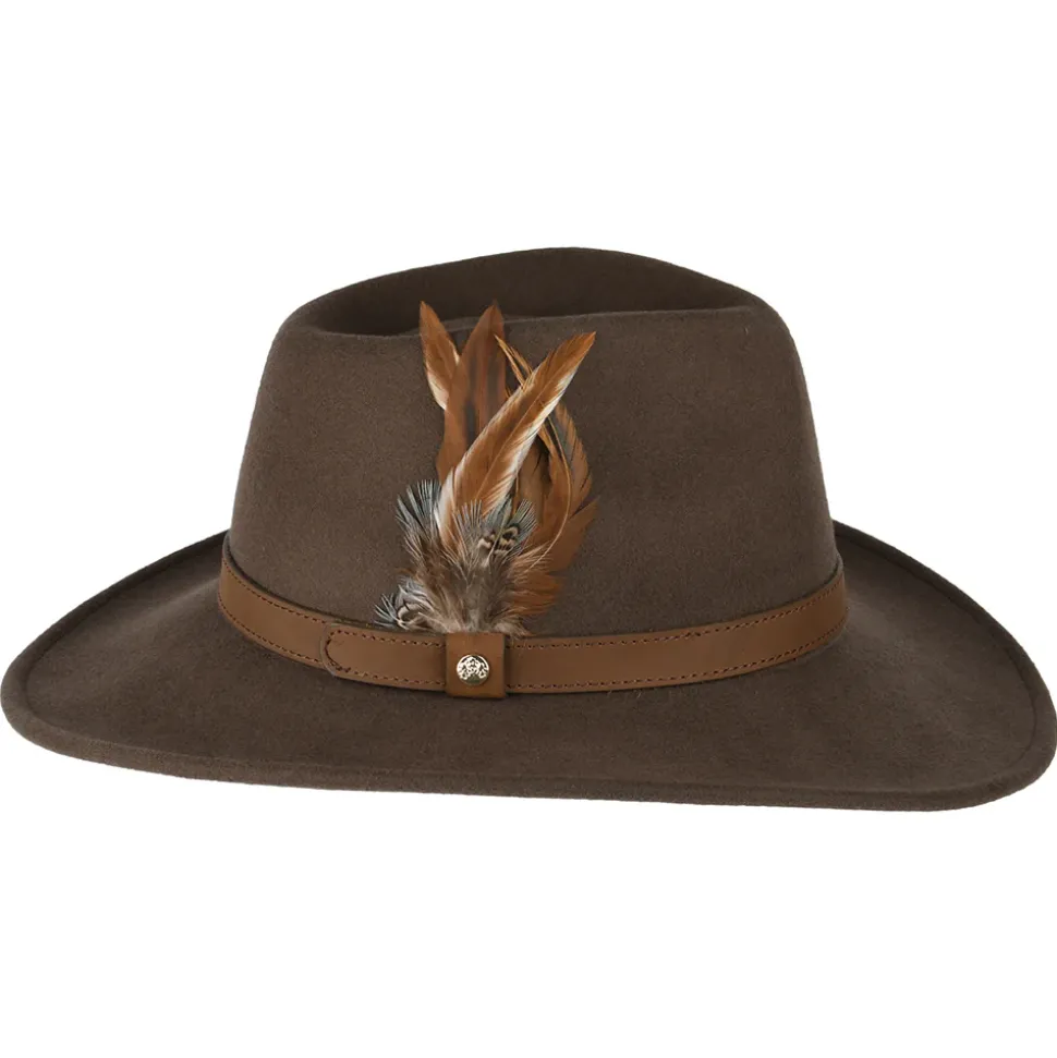 Fashion Chapeau Australien Hydrofuge en Laine Feutrée Avec Plumes marron Femme Chapeaux De Pluie|Chapeaux Femme