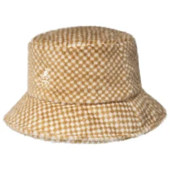 Online Chapeau Bob en Fausse Fourrure à Carreaux beige sable Femme Fausse Fourrure|Chapeaux Hiver