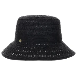 Hot Chapeau Bob en Papier Tressé Sorina noir Femme Chapeaux Été|Chapeaux De Paille
