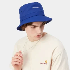 Fashion Chapeau Bob en Toile de Coton Script bleu Femme/Homme Chapeaux Bob|Bobs