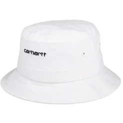 Sale Chapeau Bob en Toile de Coton Script blanc Femme/Homme Chapeaux Bob|Bobs