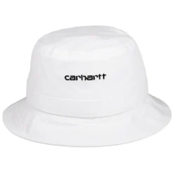 Sale Chapeau Bob en Toile de Coton Script blanc Femme/Homme Chapeaux Bob|Bobs