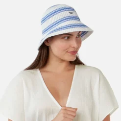 Best Chapeau Bob Recyclé Fijis blanc-bleu Femme Chapeaux Été|Chapeaux Bob