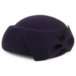 Hot Chapeau Calot en Laine avec Nœud Avery bleu marine Femme Chapeaux Cérémonie|Chapeaux Calots