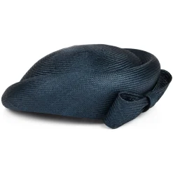 Clearance Chapeau Calot en Paille Alexia bleu marine Femme Chapeaux De Paille|Chapeaux Cérémonie
