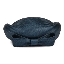 Clearance Chapeau Calot en Paille Alexia bleu marine Femme Chapeaux De Paille|Chapeaux Cérémonie