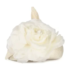 Sale Chapeau Calot en Paille Fleur ivoire Femme Chapeaux De Paille|Chapeaux Cérémonie