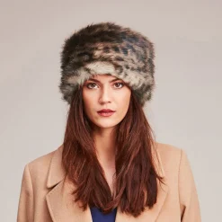 Outlet Chapeau Calot Femme Hiver en Fausse Fourrure léopard Femme Fausse Fourrure|Chapeaux Hiver