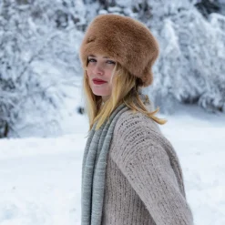 Cheap Chapeau Calot Hiver en Fausse Fourrure Josh marron clair Femme Fausse Fourrure|Chapeaux Hiver