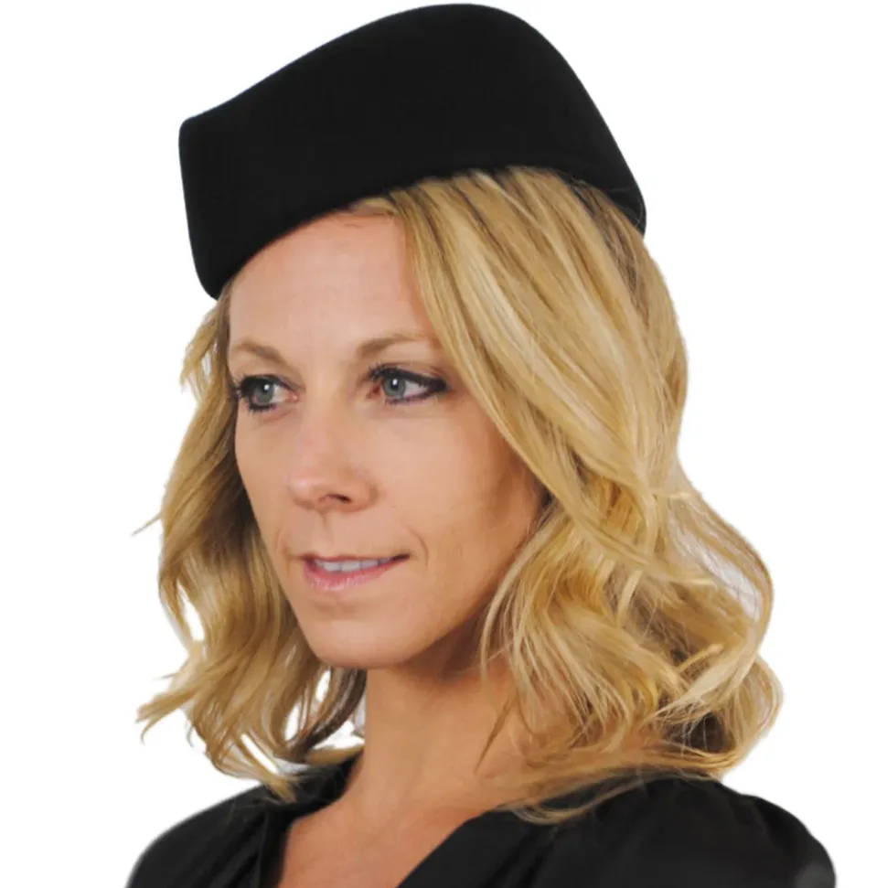 New Chapeau Calot Hôtesse de l'Air noir SUR LA TÊTE Femme Chapeaux Cérémonie|Chapeaux Calots