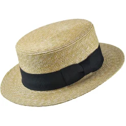 Clearance Chapeau Canotier en Paille avec Bandeau Noir naturel JAXON & JAMES Femme/Homme Chapeaux Été|Chapeaux De Paille