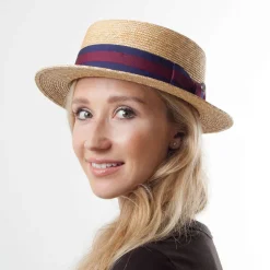Fashion Chapeau Canotier en Paille avec Bandeau à Rayures naturel JAXON & JAMES Femme/Homme Chapeaux Été|Chapeaux De Paille