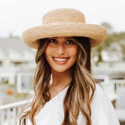 Online Chapeau Canotier Pliable en Raphia Torsadé Petite Taille naturel Femme Petite Tailles|Chapeaux Été