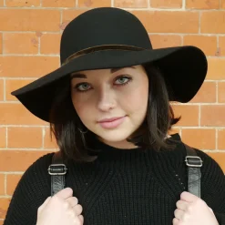 Store Chapeau Capeline en Laine Vintage noir SUR LA TÊTE Femme Chapeaux Hiver|Chapeaux Femme
