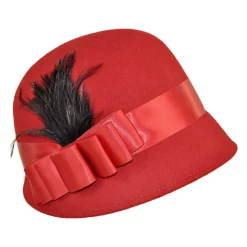 Outlet Chapeau Cloche Chloe rouge SUR LA TÊTE Femme Chapeaux Hiver|Chapeaux Cloche