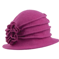 Best Sale Chapeau Cloche en Laine avec Fleur Grace groseille Femme Chapeaux Hiver|Chapeaux Cloche