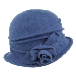 Flash Sale Chapeau Cloche en Laine avec Rosette Sienna bleu Femme Chapeaux Hiver|Chapeaux Cloche