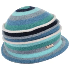 Best Sale Chapeau Cloche en Laine Vierge Bouillie à Rayures jade-bleu Femme Chapeaux Hiver|Chapeaux Cloche