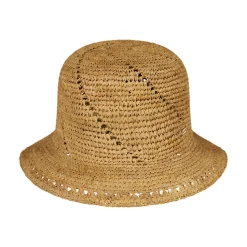 New Chapeau Cloche en Paille Tikia marron clair Femme Chapeaux De Paille|Chapeaux Cloche