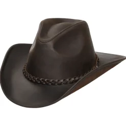 Best Chapeau de Cowboy en Cuir de Buffle chocolat JAXON & JAMES Femme/Homme Chapeaux De Cowboy|Chapeaux De Cowboy