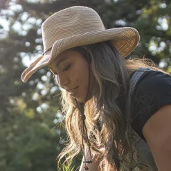 Cheap Chapeau de Cowboy Sunset naturel Femme Chapeaux Été|Chapeaux Femme