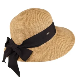 Cheap Chapeau de Paille Été avec Noeud en Gros-Grain marron clair Femme Chapeaux Été|Chapeaux De Paille