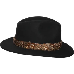 Outlet Chapeau Fedora Déformable Hydrofuge en Laine Feutrée avec Bandeau à Plumes Kansas noir Femme/Homme Chapeaux Trilby|Chapeaux Fedora