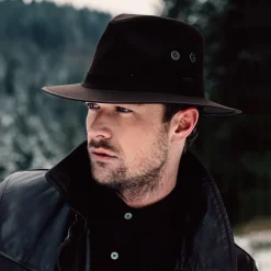 New Chapeau Fedora en Coton Ciré Hydrofuge Drifter marron Femme/Homme Chapeaux Trilby|Chapeaux Fedora