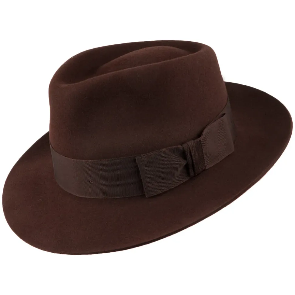 Sale Chapeau Fedora en Fourrure Feutrée Casablanca marron Femme/Homme Chapeaux Trilby|Chapeaux Fedora