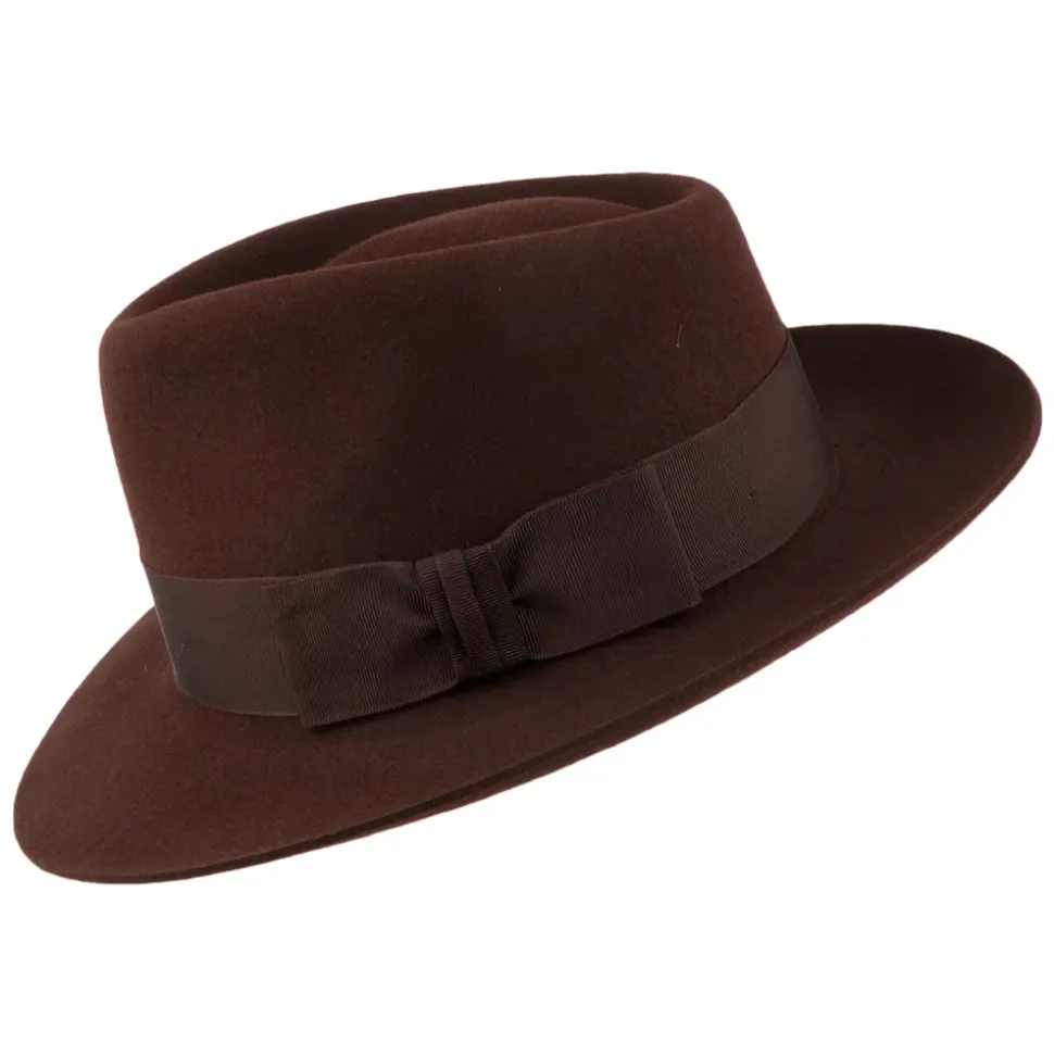 Sale Chapeau Fedora en Fourrure Feutrée Casablanca marron Femme/Homme Chapeaux Trilby|Chapeaux Fedora