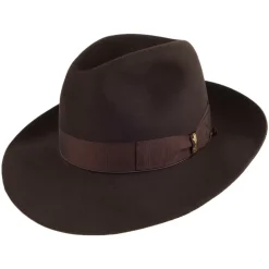 Shop Chapeau Fedora en Fourrure Feutrée Avalon marron foncé Femme Chapeaux Trilby|Chapeaux Fedora