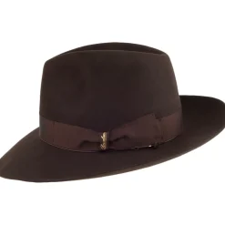 Shop Chapeau Fedora en Fourrure Feutrée Avalon marron foncé Femme Chapeaux Trilby|Chapeaux Fedora