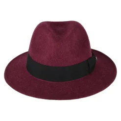 Hot Chapeau Fedora en Laine Feutrée Chinée Hydrofuge Boston merlot Femme/Homme Chapeaux Trilby|Chapeaux Fedora